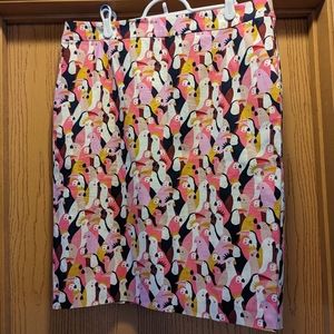 Boden pencil skirt, size 12, tropical bird print